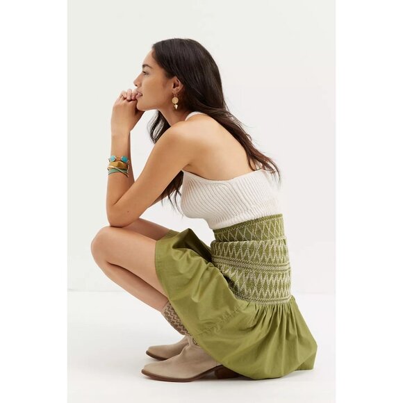 Anthropologie Maeve Smocked Mini Skirt - Picture 5 of 9